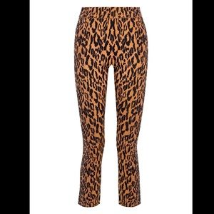 Diane von Furstenberg DVF Kyrie cropped leopard slim leg pants Small